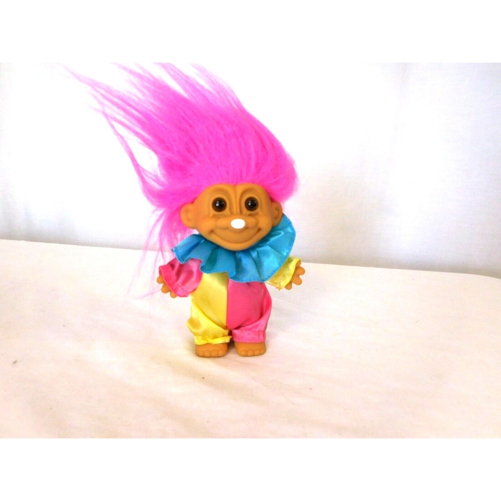 Russ Troll‎ Doll Pink Hair Brown Eyes Happy Birthday Clown  5"